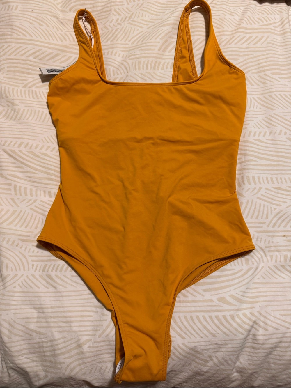 Everlane Womens Size M  One Piece Squareneck Marigold Low Back Swimwear